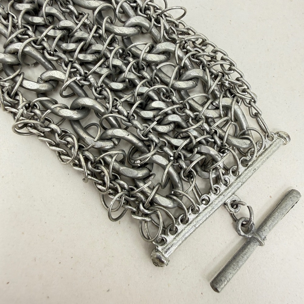 Chunky Chainmail Statement Bracelet Toggle Clasp … - image 3